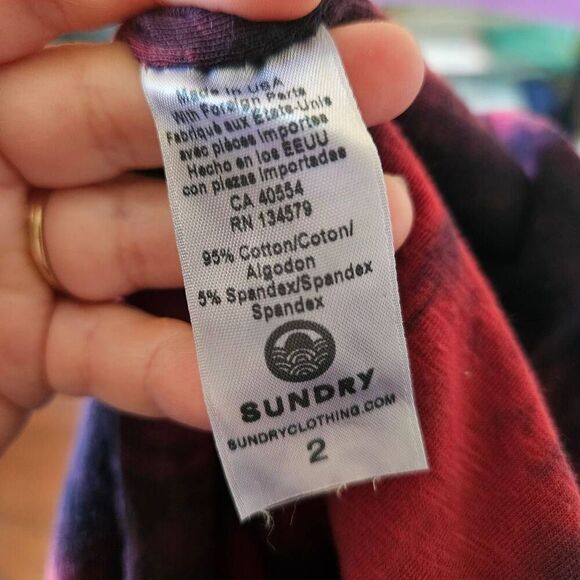 Sundry Tie Dye Side Tie Dress - Picture 6 of 6